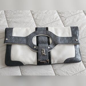 L.A.M.B. Black and White Clutch